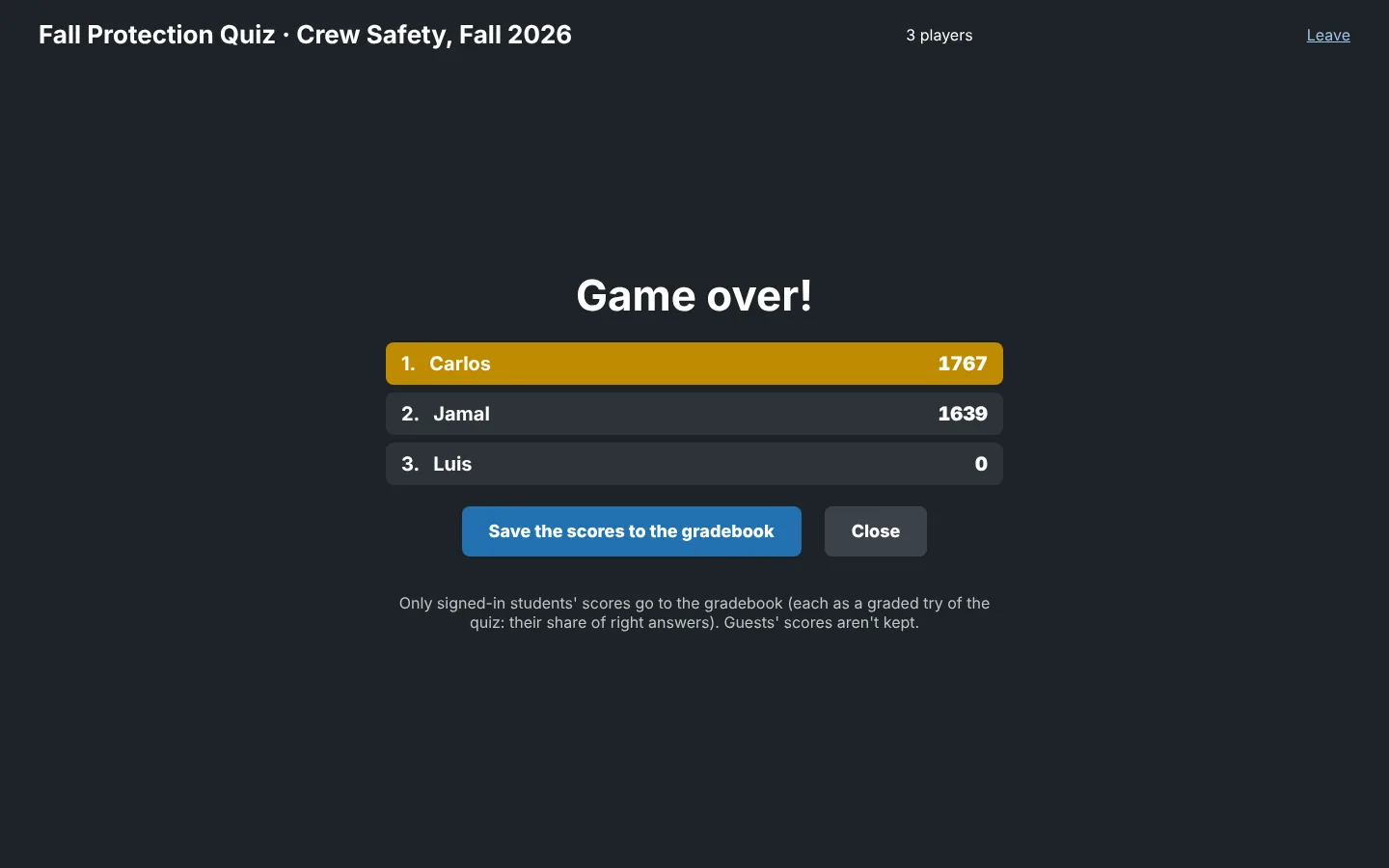 Game over