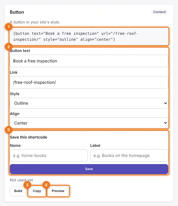 Building a Button shortcode
