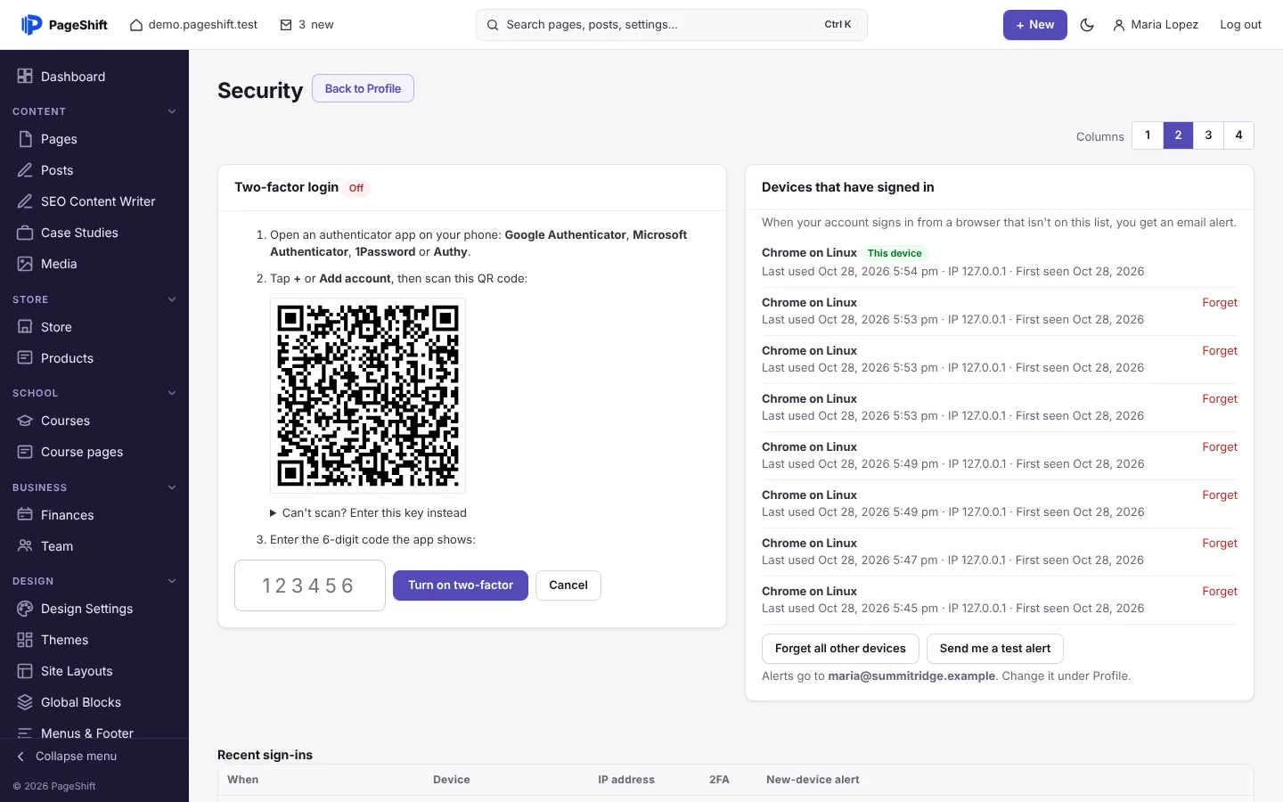 Scan the QR code, then enter the code