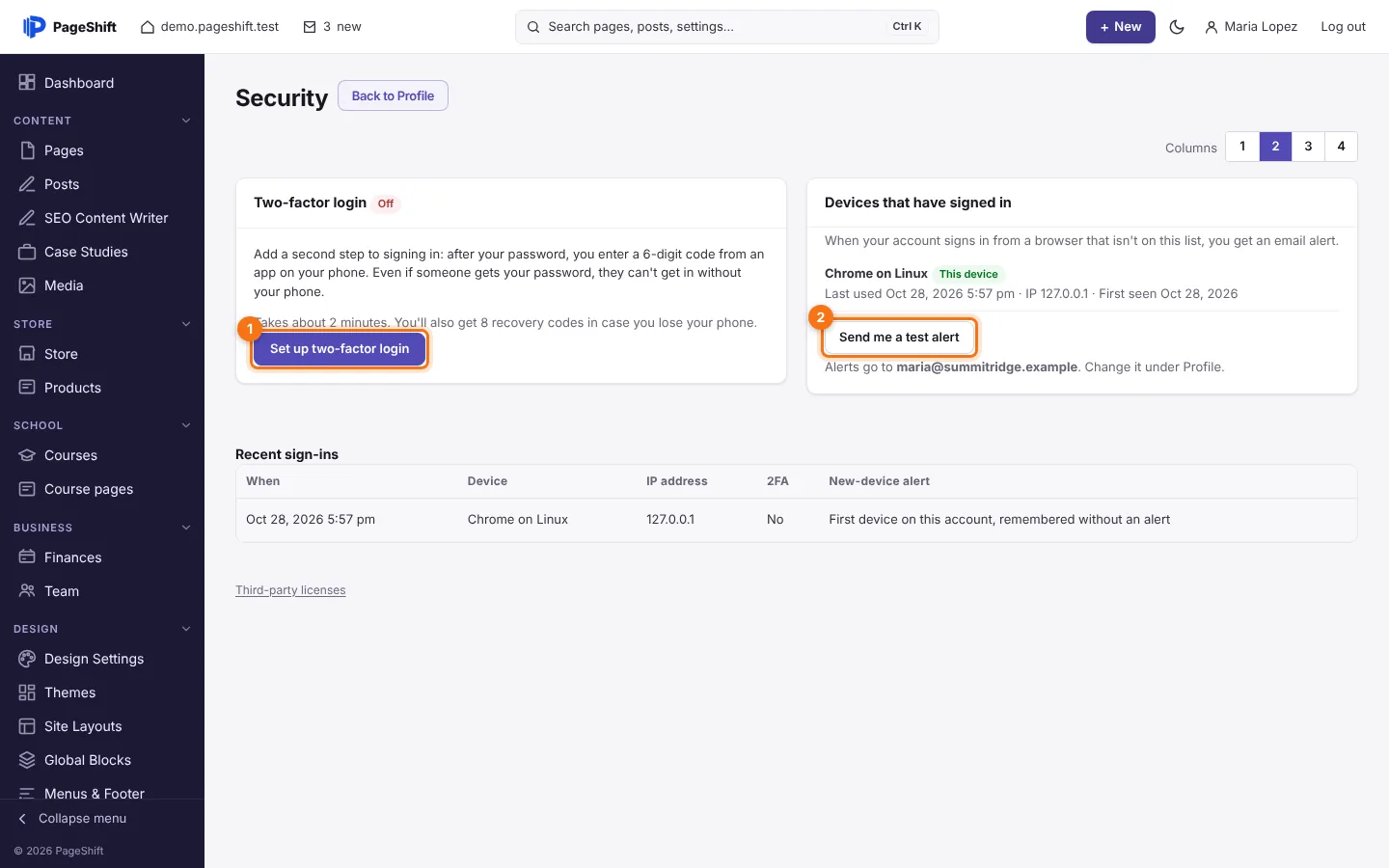 Security: two-factor login and your devices
