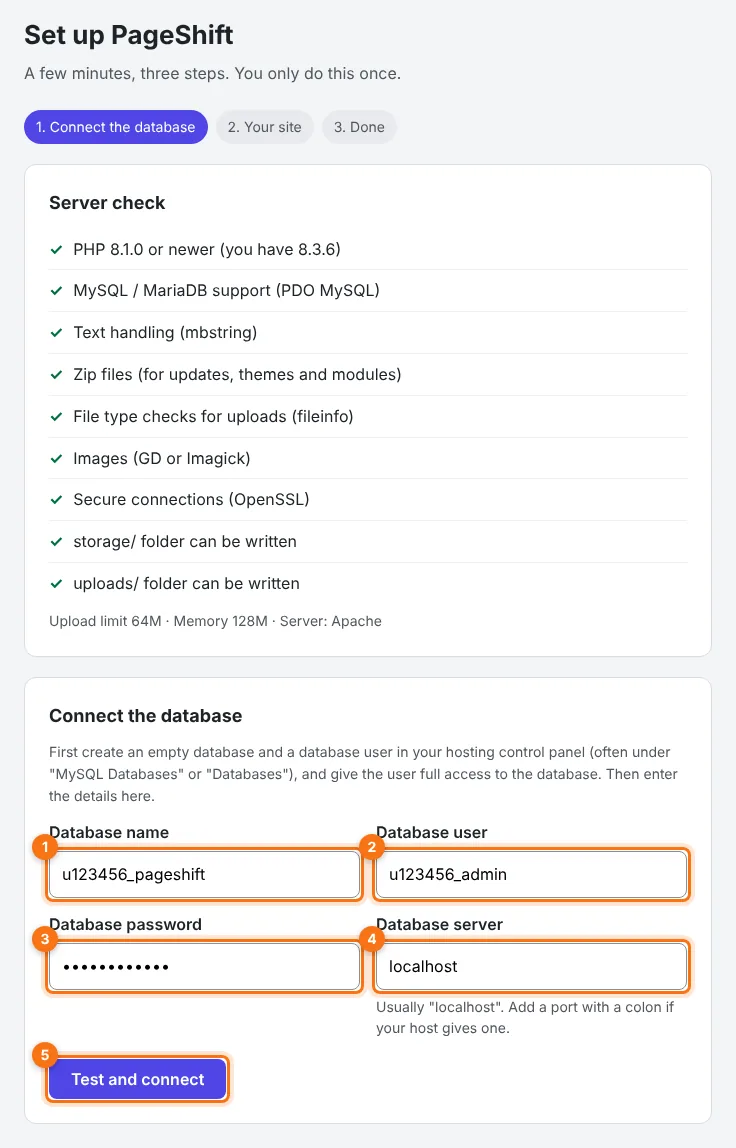 Connect the database