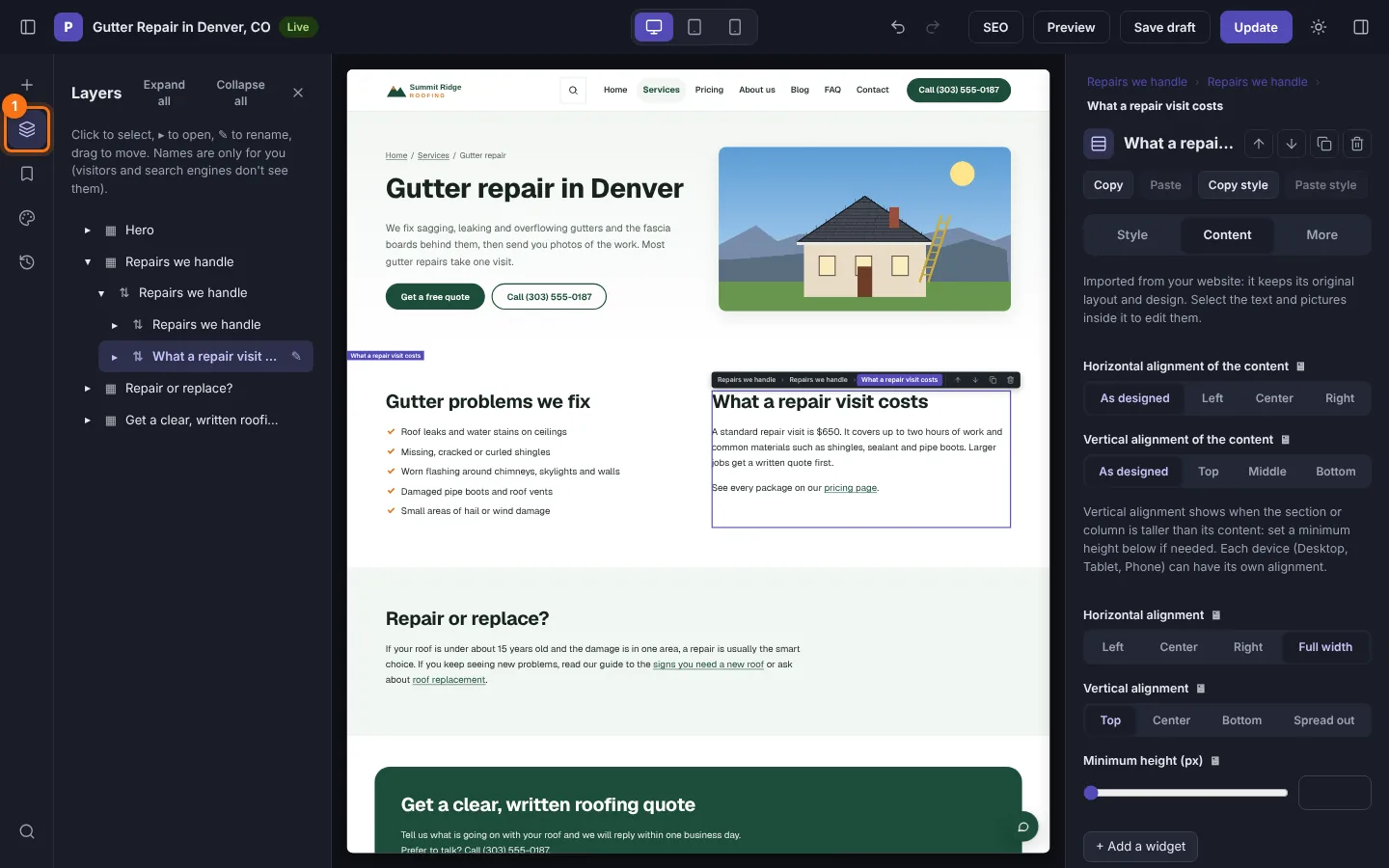 The Layers panel