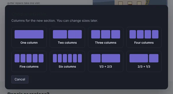 Choose a layout