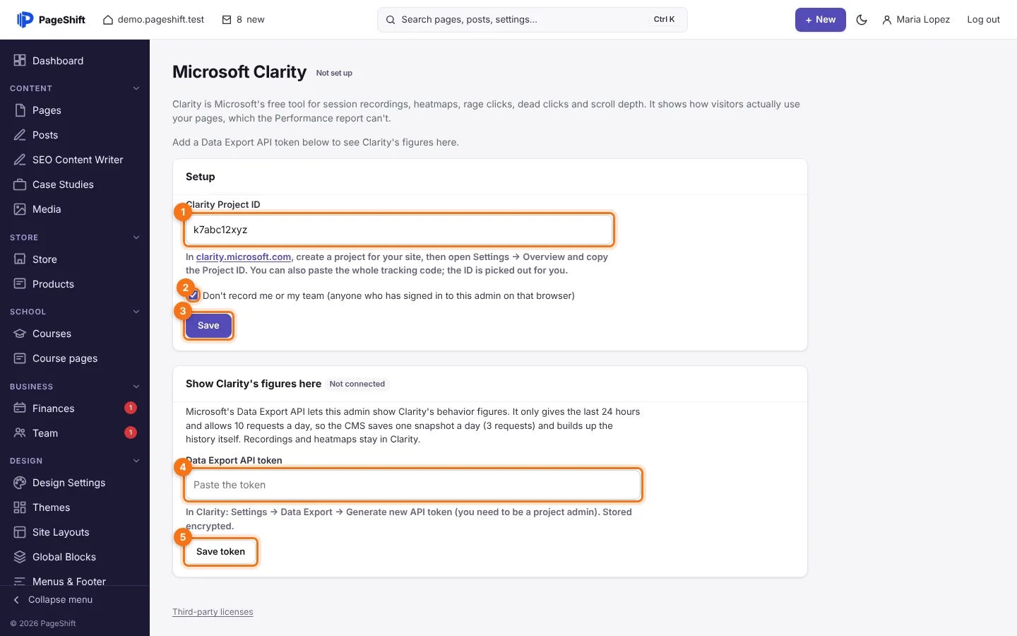 SEO → Microsoft Clarity