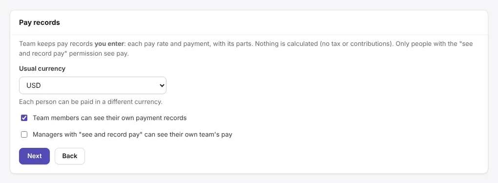 Step 5: pay records